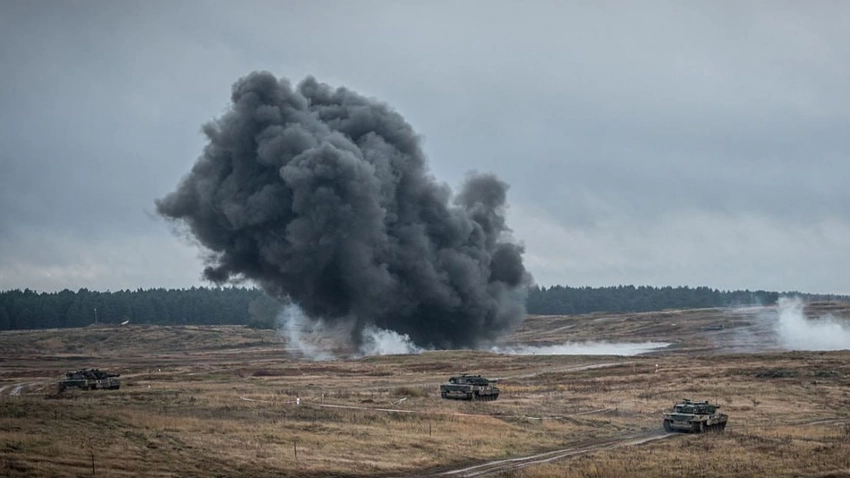 МО РФ показало на видео момент уничтожения немецкого танка Leopard в зоне СВО