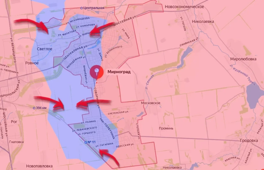 Бои за Мирноград перешли в фазу ликвидационной операции