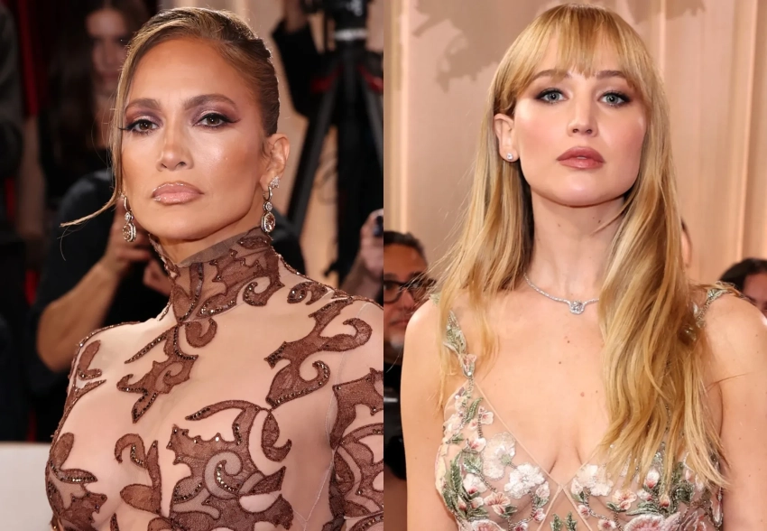 Дженнифер Лопес и Дженнифер Лоуренс в "голых" платьях посетили премию "Золотой глобус — 2026"