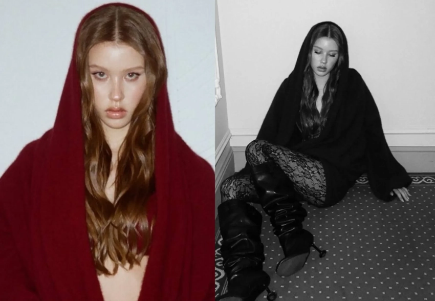 16-летняя Анна Пересильд снялась в кружевных колготках и мини